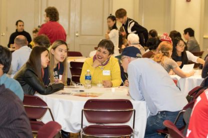 Show details for Global Friendship Thanksgiving Dinner - Nov. 20, 2025 - Community Members   Thanksgiving table of people
